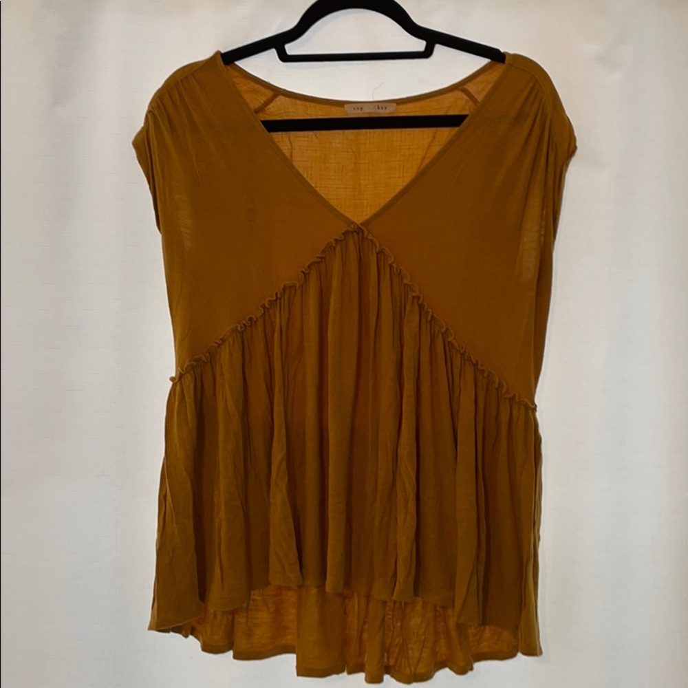 Mustard Yellow Ruffle Top